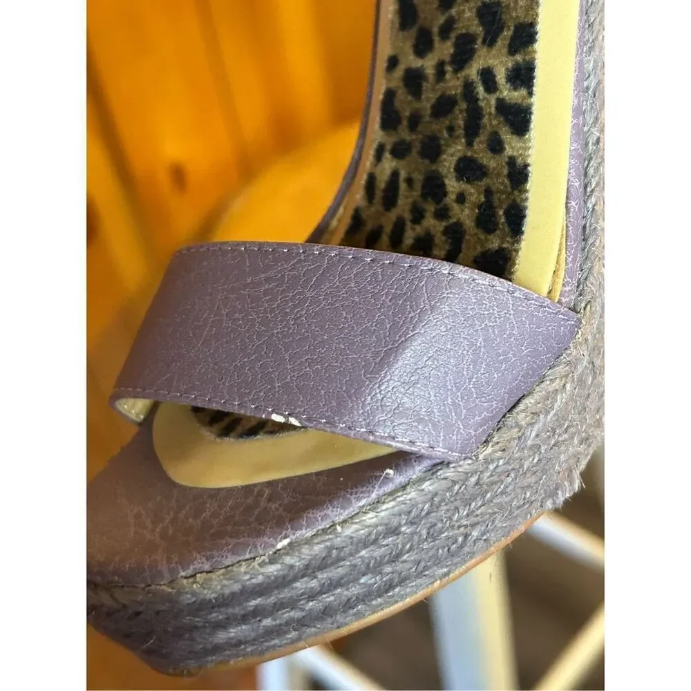 Colin Stuart Espadrilles Wedge Sandals Purple Women Size 5B